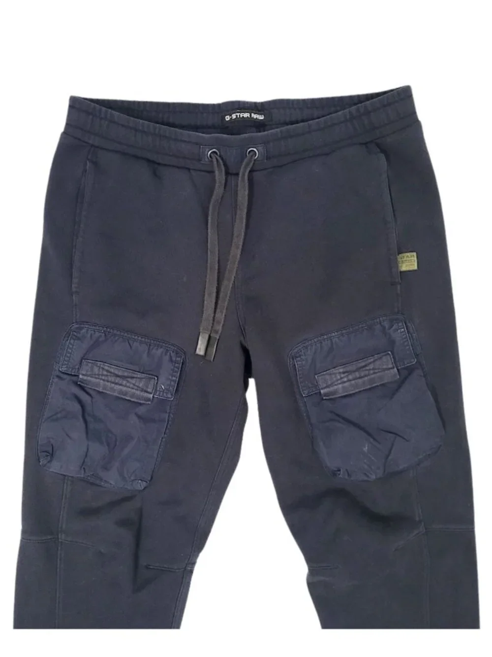 G STAR RAW Black Cargo Pocket Sweat Pants Drawstring Joggers - Men's Size M